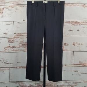 Nili Lotan 100% Wool Black Ankle Pants Pleated Size 6